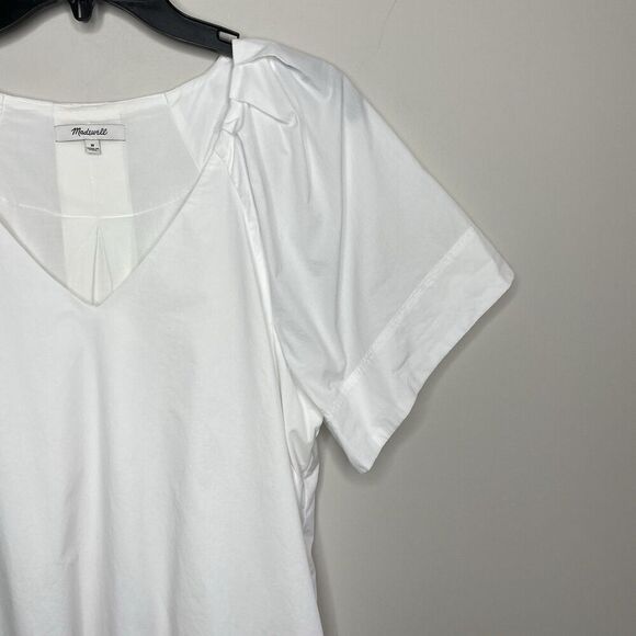 MADEWELL Mini Shift Dress Women Medium White V-Neck Lined Pockets NP093 - Picture 4 of 11